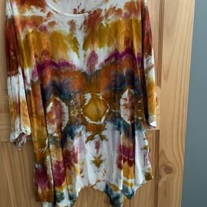 Custom 2x tie dye top in fall colors